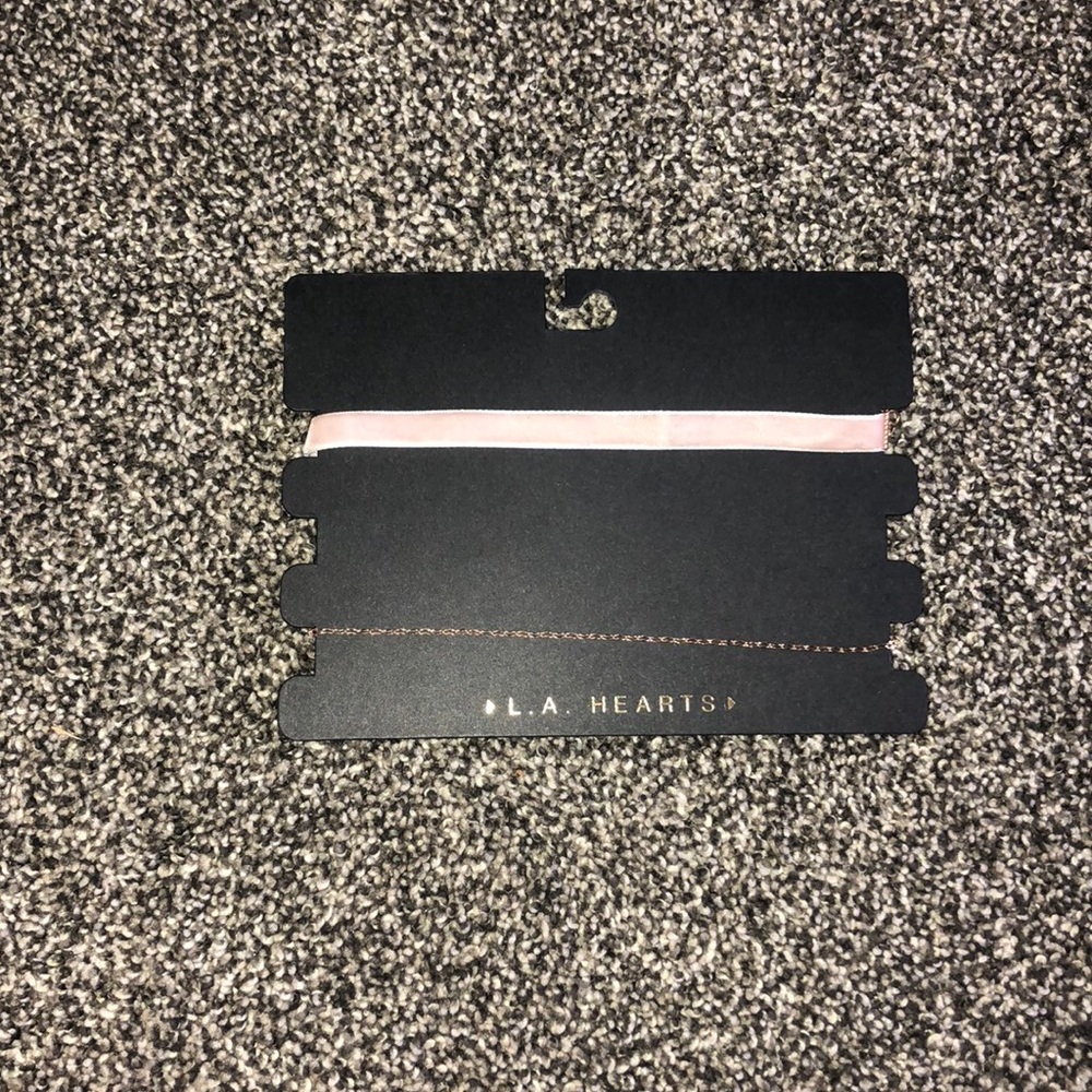 Light pink velvet choker and gold chain choker